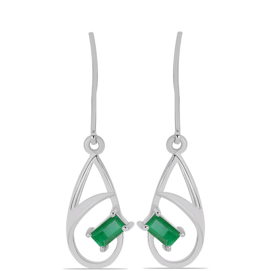 Pendientes de Plata con Esmeralda de Brasil