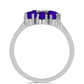 Anillo de Plata con Jade Púrpura y Topacio Blanco