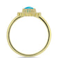 Anillo de Plata Bañada en Oro con Ópalo Azul Paraiba de Etiopía