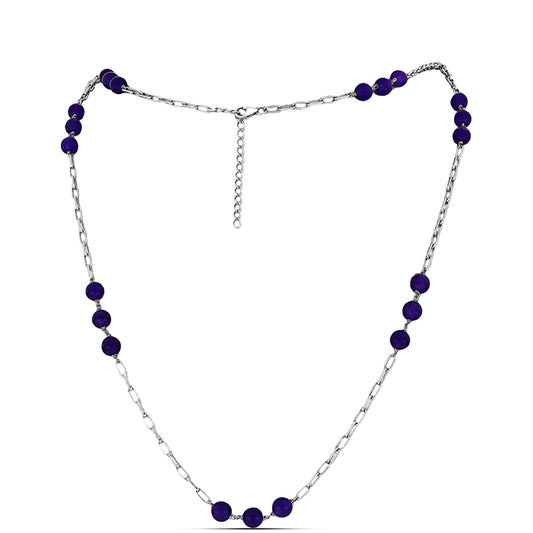 Collar de Plata con Jade Púrpura