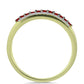 Anillo de Plata Bañada en Oro con Diamante Rojo y Diamante blanco