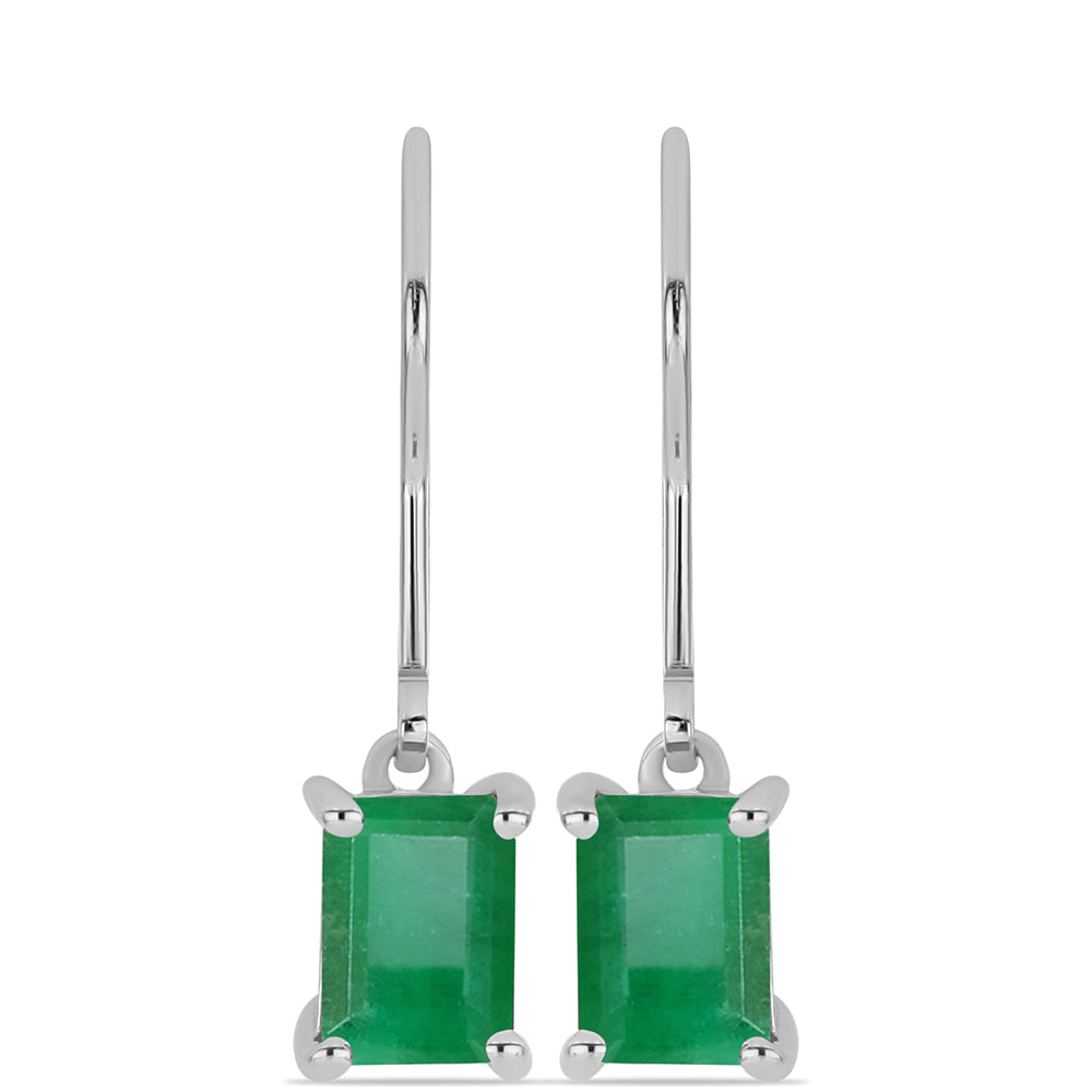 Pendientes de Plata con Esmeralda de Brasil