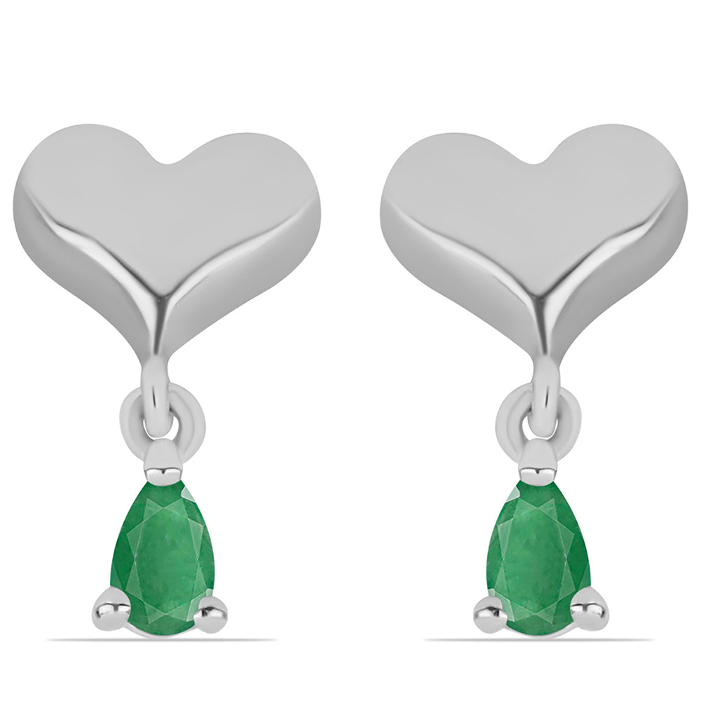 Pendientes de Plata con Esmeralda de Brasil