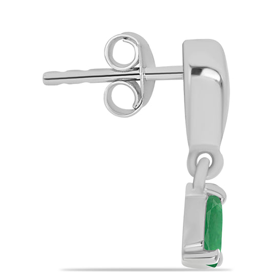 Pendientes de Plata con Esmeralda de Brasil