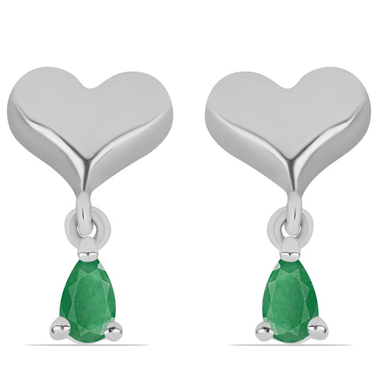 Pendientes de Plata con Esmeralda de Brasil