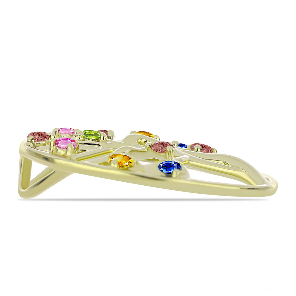 Colgante de Plata Bañada en Oro con Zafiro Arco Iris Rosebery 2 