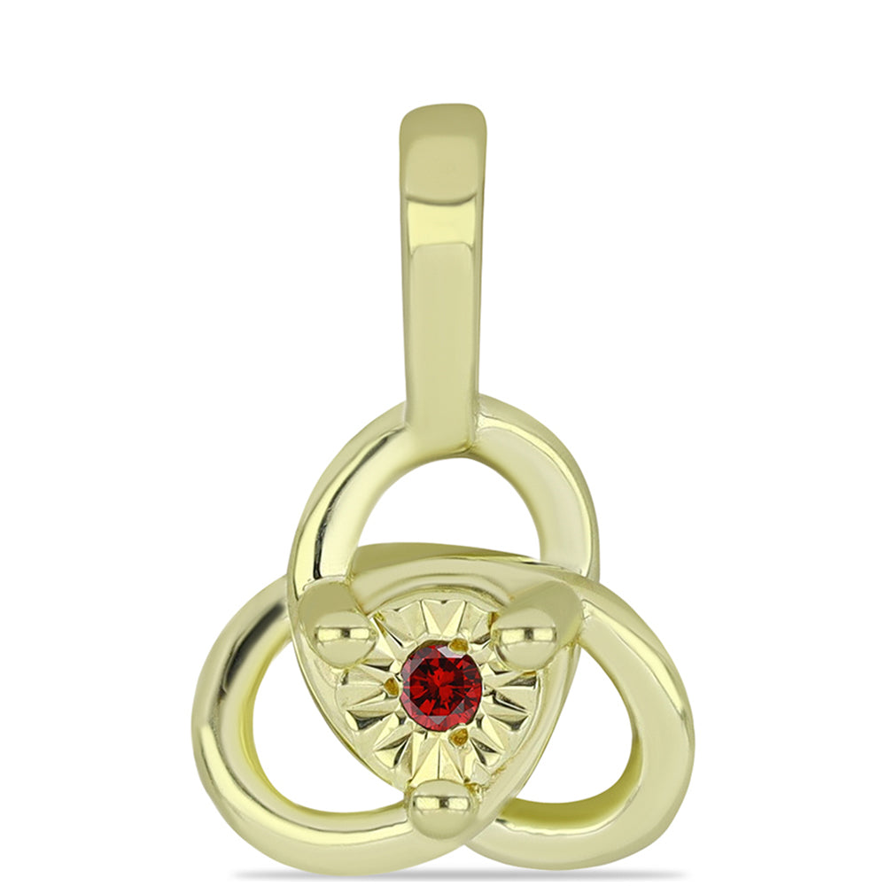 Conjunto de Plata Bañada en Oro con Diamante Rojo ( Pendientes +Anillo +Colgante ) 2 