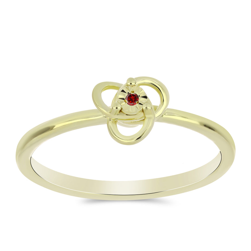 Conjunto de Plata Bañada en Oro con Diamante Rojo ( Pendientes +Anillo +Colgante ) 8 