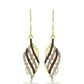 Pendientes de Plata Bañada en Oro con Diamante Rojo y Diamante blanco