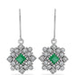 Pendientes de Plata con Esmeralda de Brasil y Topacio Blanco