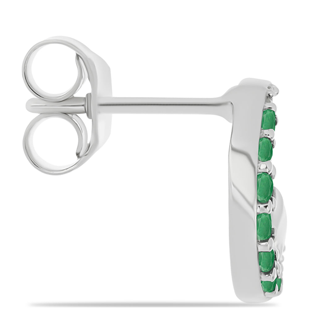 Pendientes de Plata con Esmeralda de Brasil y Topacio Blanco 2 