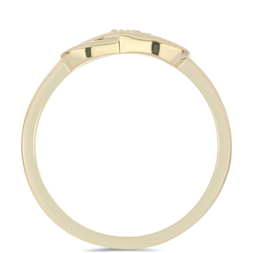 Anillo de Plata Bañada en Oro con Diamante Púrpura 2 