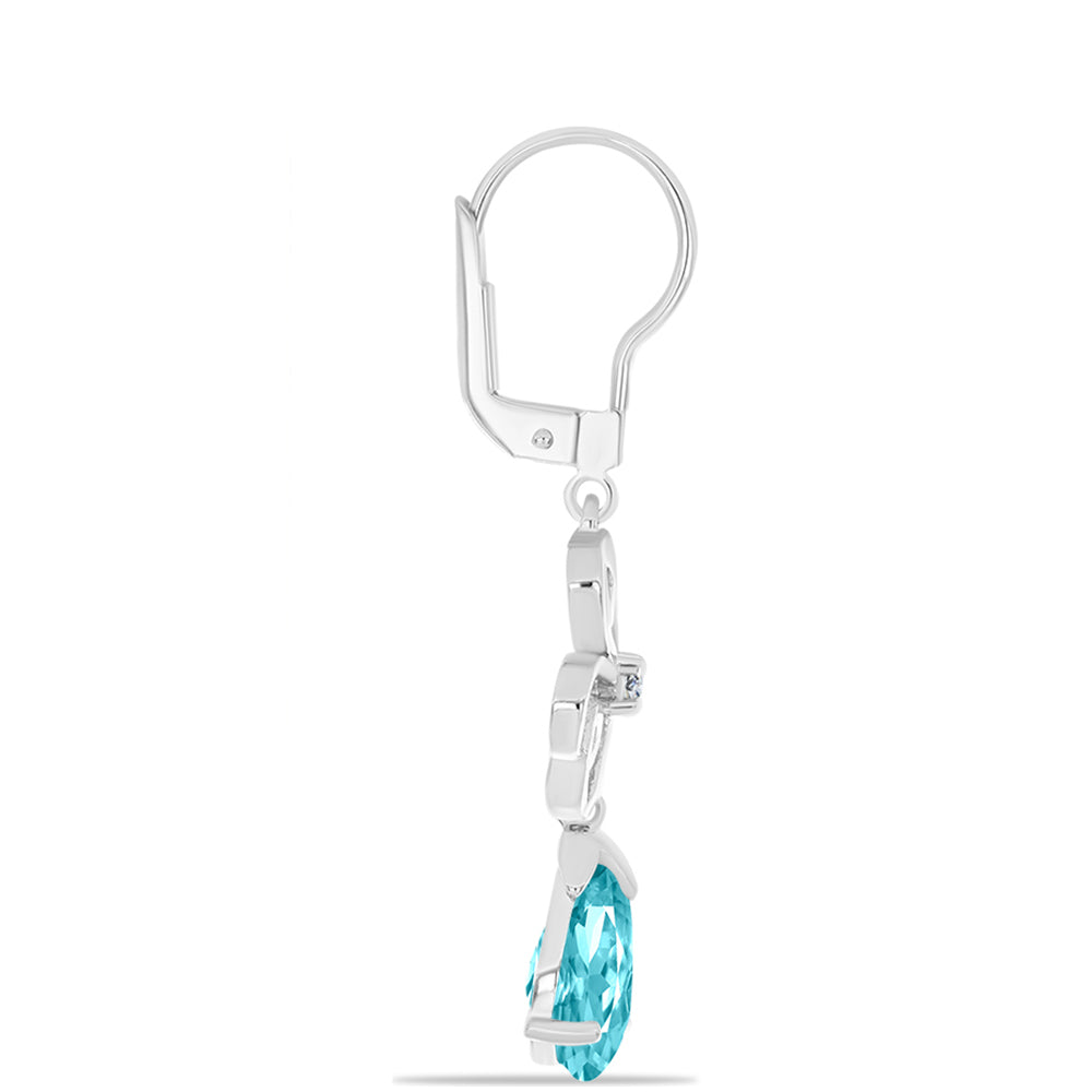 Pendientes de Plata con Cuarzo Paraiba y Topacio Blanco 2 