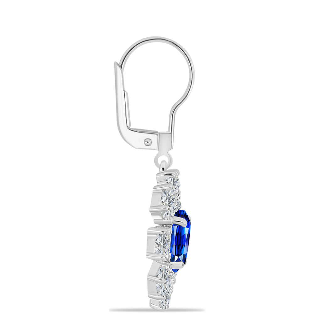Pendientes de Plata con Zafiro Azul Australiano y Topacio Blanco 2 