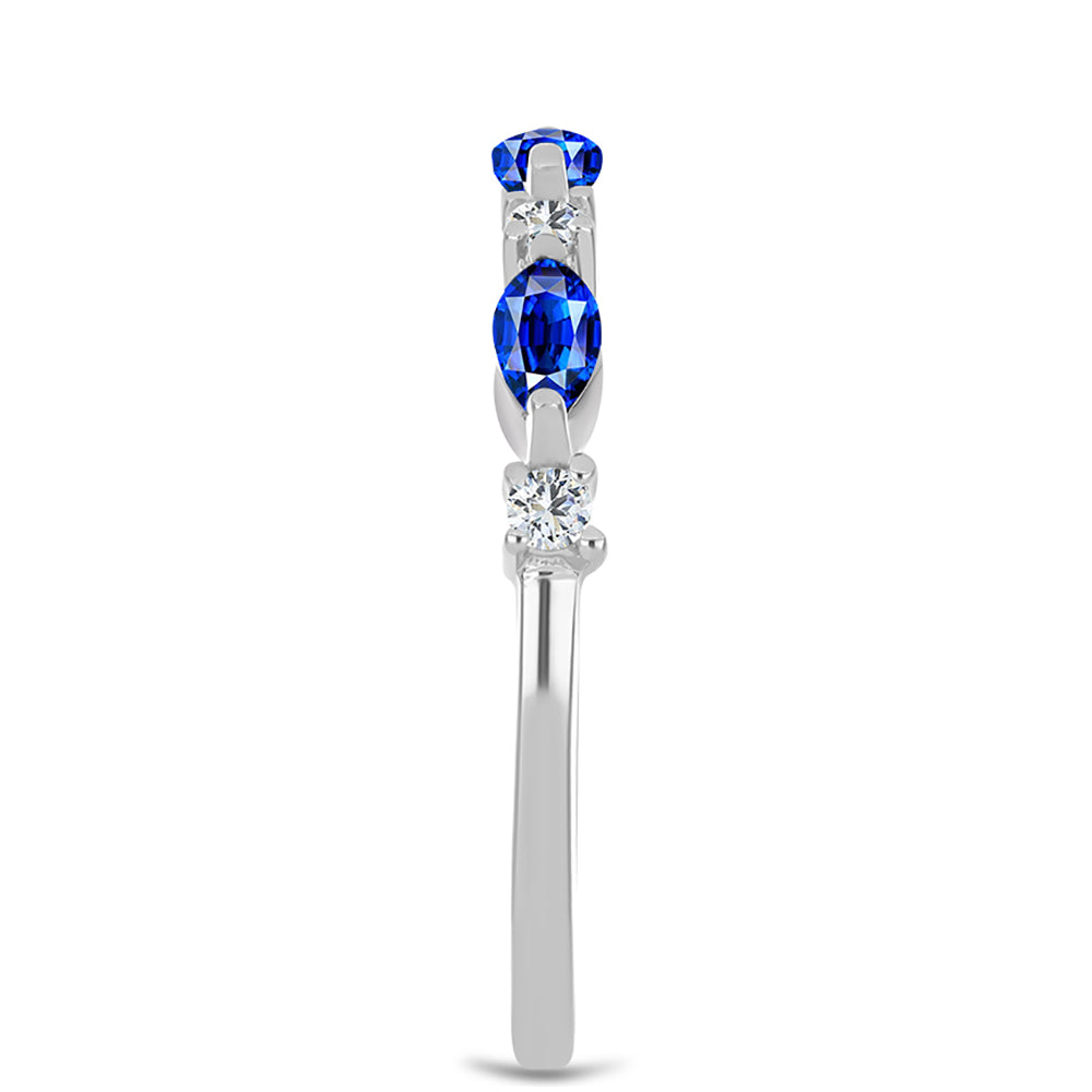 Anillo de Plata con Zafiro Azul Australiano y Topacio Blanco 4 