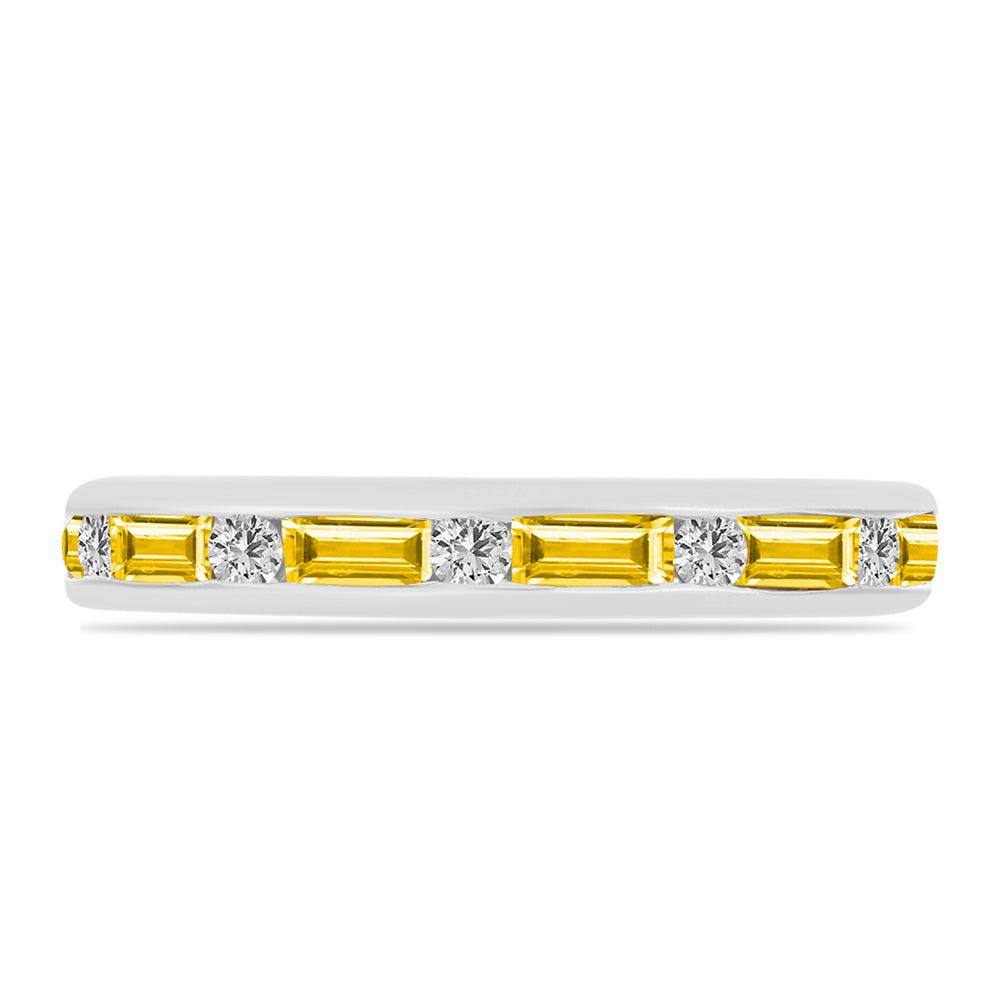 Anillo de Plata con Citrino de los Montes Urales y Topacio Blanco 2 