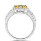 Anillo de Plata con Citrino de los Montes Urales y Topacio Blanco