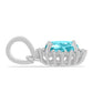 Colgante de Plata con Cuarzo Paraiba y Topacio Blanco