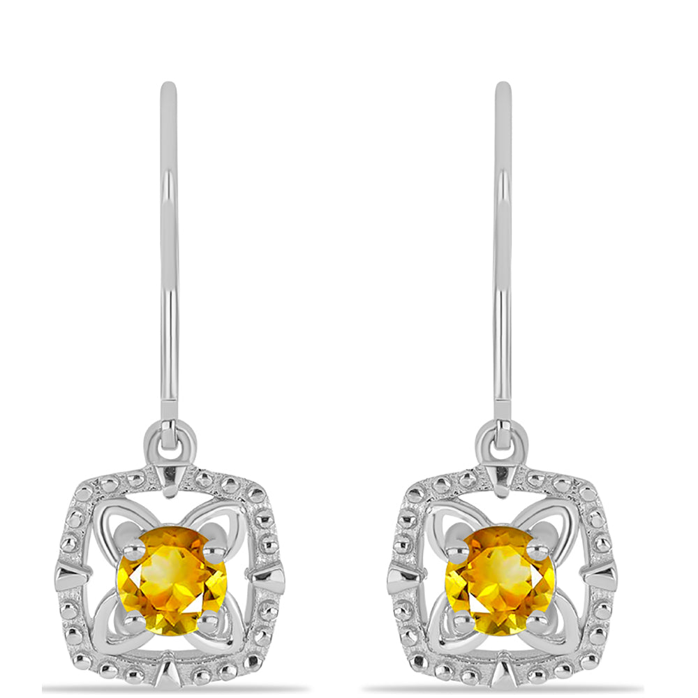Pendientes de Plata con Citrino de los Montes Urales