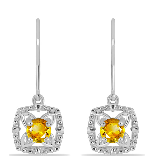 Pendientes de Plata con Citrino de los Montes Urales