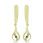 Pendientes de Plata Bañada en Oro con Diamante Púrpura y Diamante blanco
