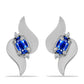 Pendientes de Plata con Zafiro Azul Australiano y Topacio Blanco