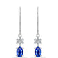 Pendientes de Plata con Zafiro Azul Australiano y Topacio Blanco