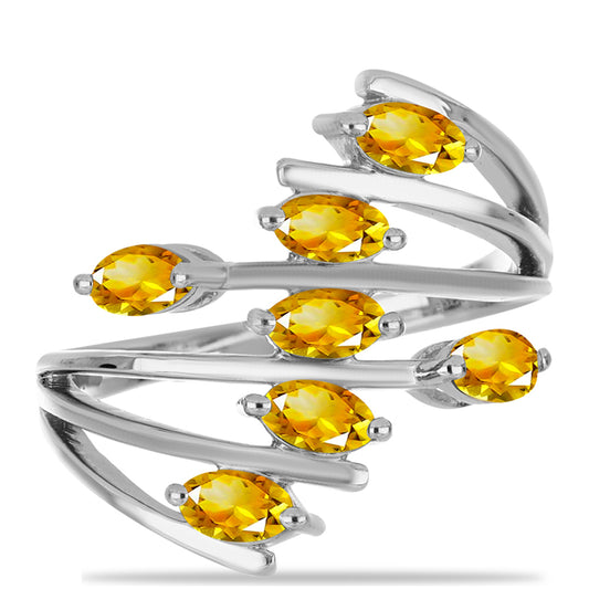 Anillo de Plata con Citrino de los Montes Urales