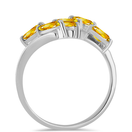 Anillo de Plata con Citrino de los Montes Urales