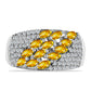 Anillo de Plata con Citrino de los Montes Urales y Topacio Blanco