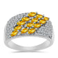 Anillo de Plata con Citrino de los Montes Urales y Topacio Blanco