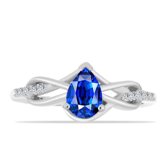 Anillo de Plata con Zafiro Azul Australiano y Topacio Blanco