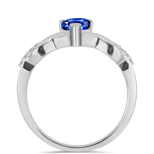 Anillo de Plata con Zafiro Azul Australiano y Topacio Blanco