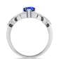 Anillo de Plata con Zafiro Azul Australiano y Topacio Blanco