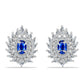 Pendientes de Plata con Zafiro Azul Australiano y Zircón Blanco