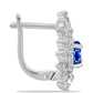 Pendientes de Plata con Zafiro Azul Australiano y Zircón Blanco