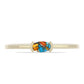 Conjunto de Plata Bañada en Oro con Turquesa Ostra ( Pendientes +Anillo +Colgante )