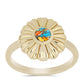 Anillo de Plata Bañada en Oro con Turquesa Ostra