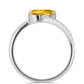Anillo de Plata con Citrino de los Montes Urales y Topacio Blanco