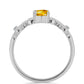 Anillo de Plata con Citrino de los Montes Urales y Topacio Blanco