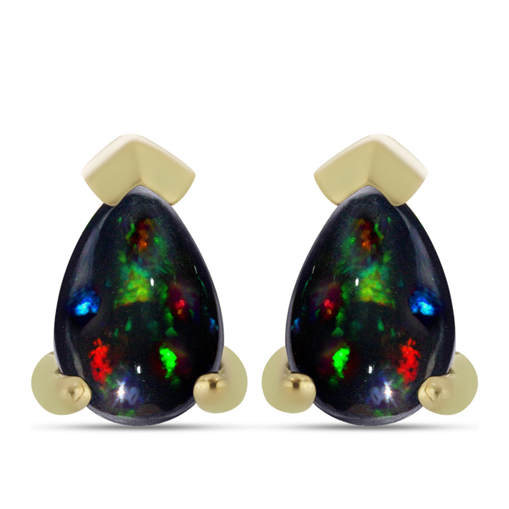 Conjunto de Plata Bañada en Oro con Ópalo negro medianoche Lega Dembi de Ëtiopía ( Pendientes +Anillo ) 2 