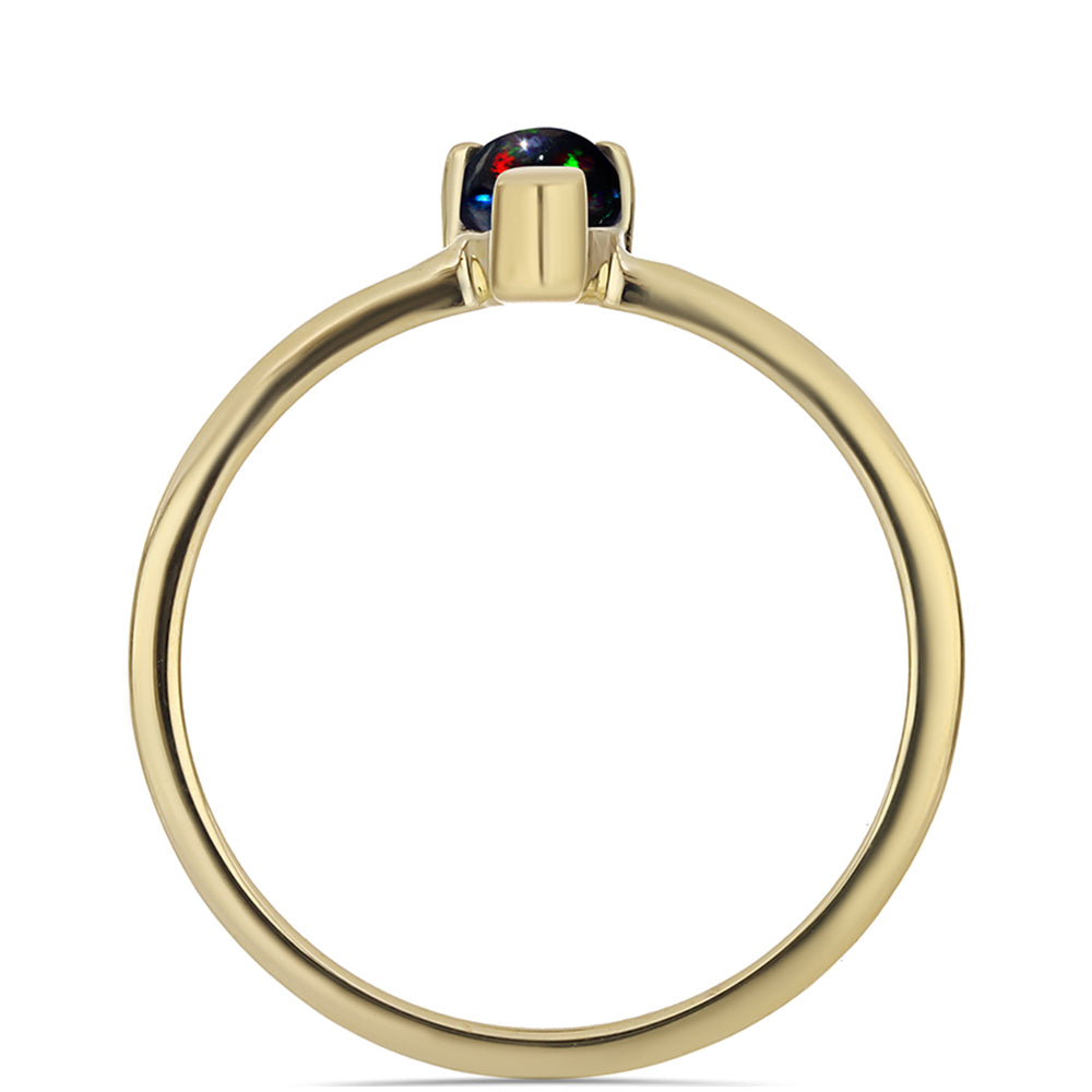 Conjunto de Plata Bañada en Oro con Ópalo negro medianoche Lega Dembi de Ëtiopía ( Pendientes +Anillo ) 5 