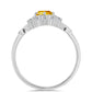 Anillo de Plata con Citrino de los Montes Urales y Topacio Blanco