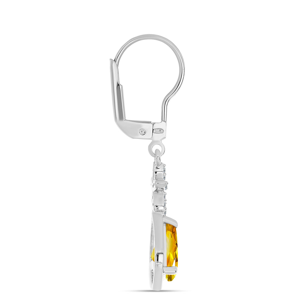 Pendientes de Plata con Citrino de los Montes Urales y Topacio Blanco 2 