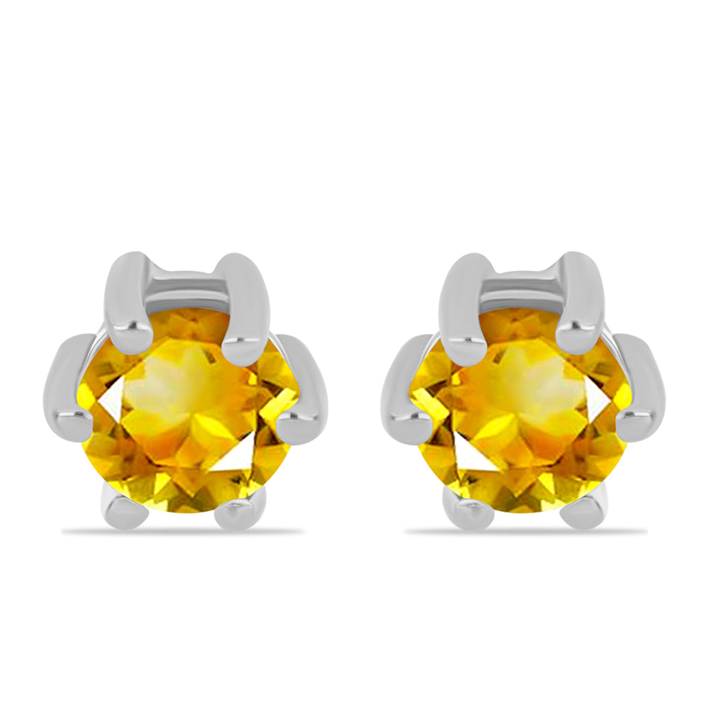 Conjunto de Plata con Citrino de los Montes Urales ( Pendientes +Anillo )