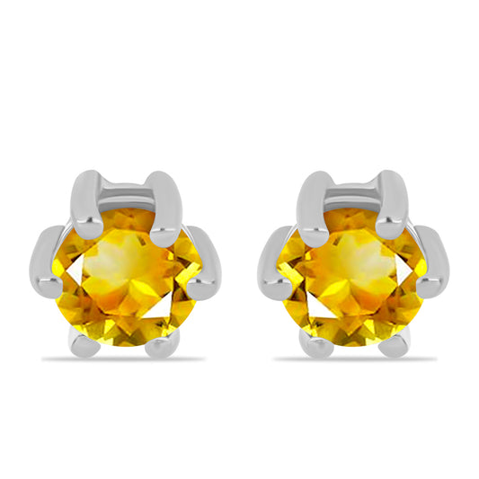 Conjunto de Plata con Citrino de los Montes Urales ( Pendientes +Anillo )