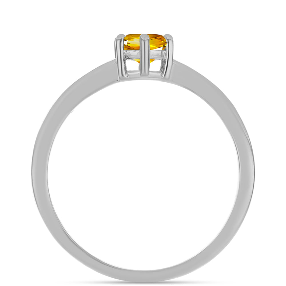 Conjunto de Plata con Citrino de los Montes Urales ( Pendientes +Anillo )