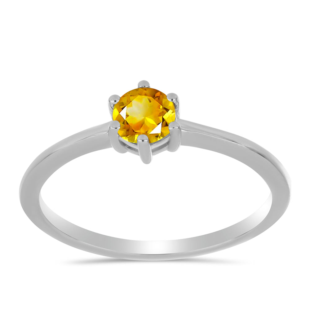 Conjunto de Plata con Citrino de los Montes Urales ( Pendientes +Anillo )