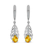 Pendientes de Plata con Citrino de los Montes Urales y Topacio Blanco