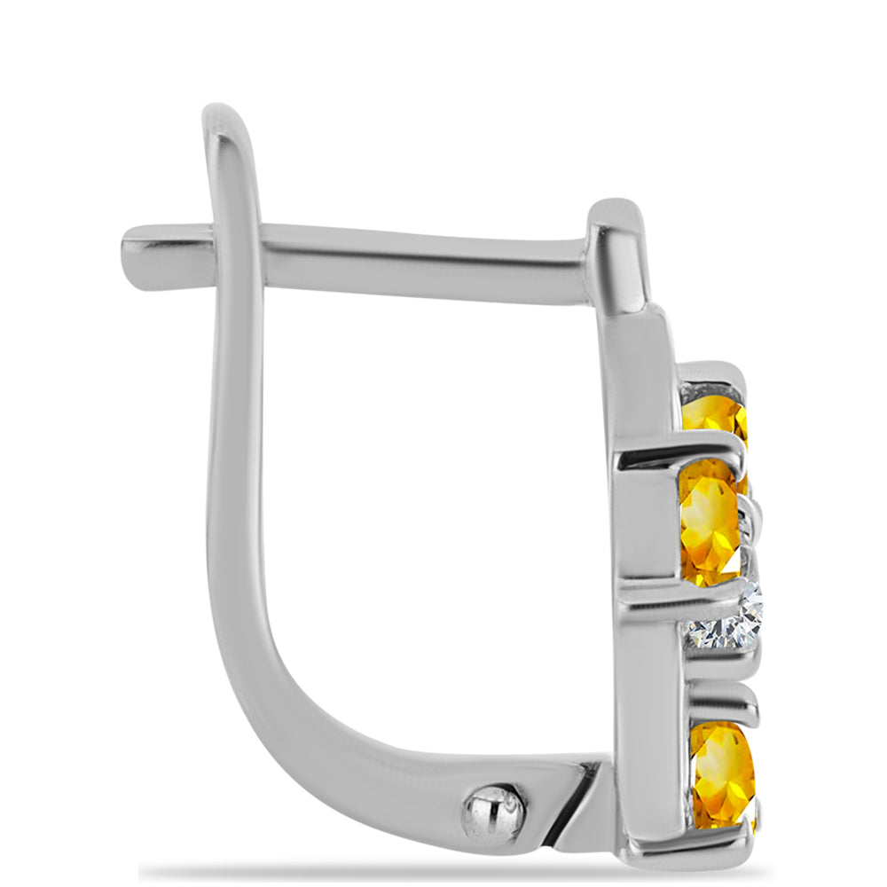 Pendientes de Plata con Citrino de los Montes Urales y Topacio Blanco 2 